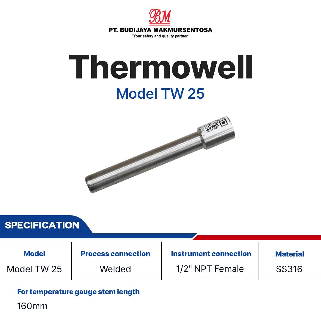 THERMOWELL TW25 FOR TEMPERATURE GAUGE 160MM